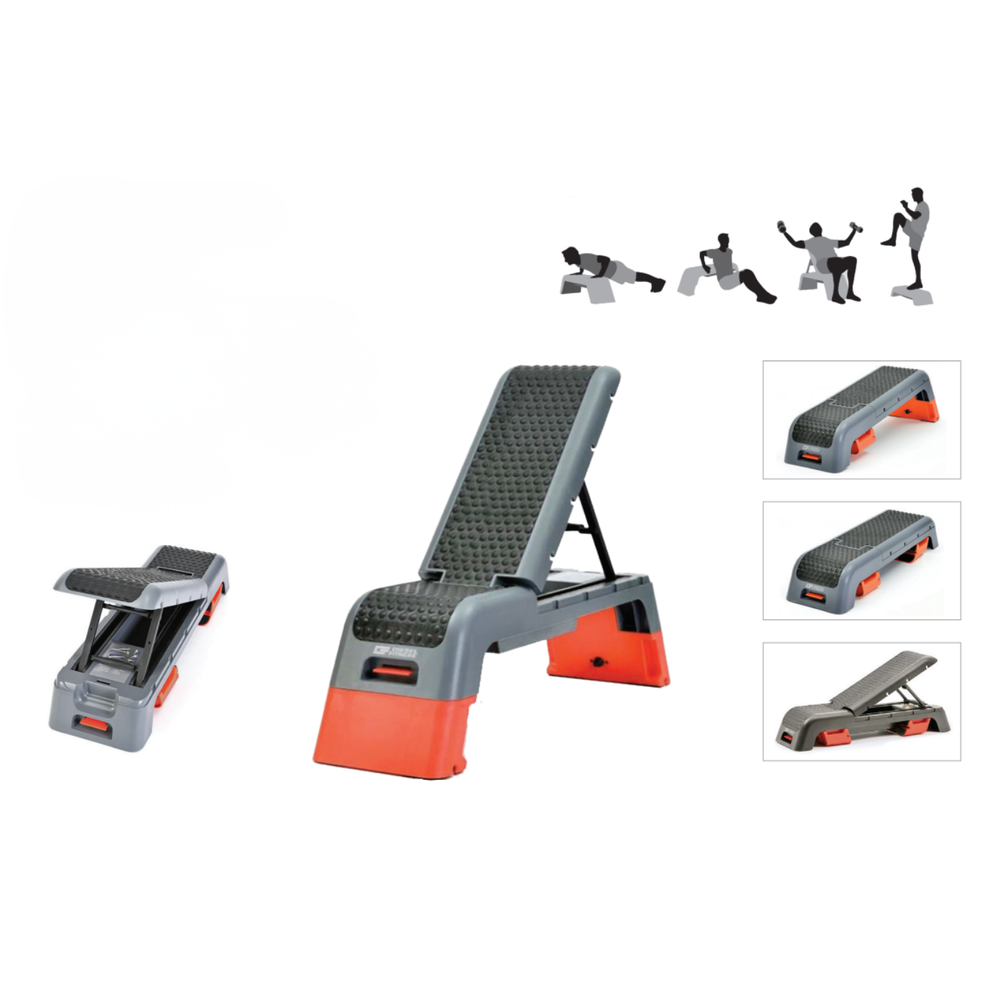 Ayarlanabilir yükseklik sistemine ve kaymaz yüzeye sahip Diesel Fitness Deck New çok amaçlı fitness step platformu
